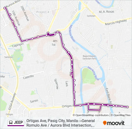 JEEP Bus Line Map