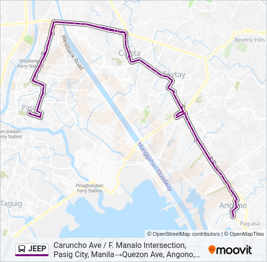 JEEP Bus Line Map