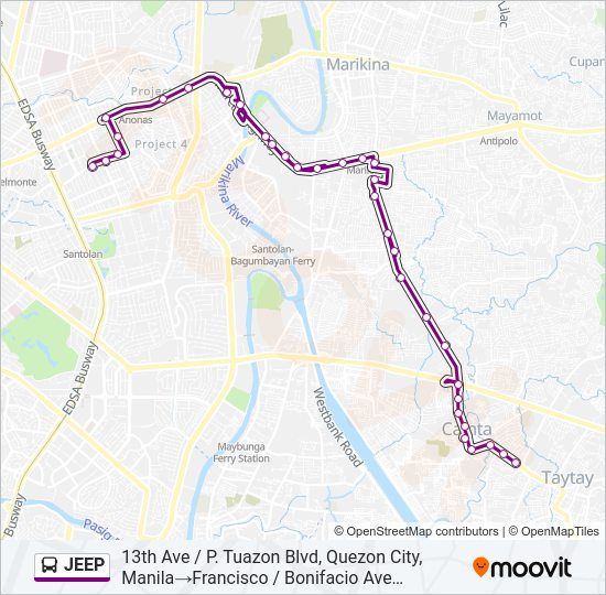 JEEP Bus Line Map