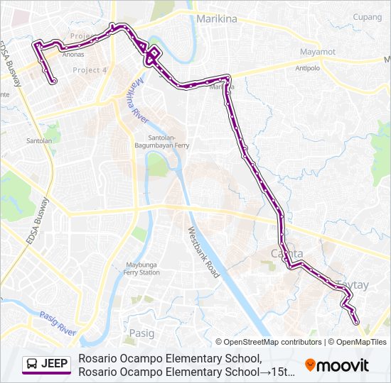 JEEP Bus Line Map