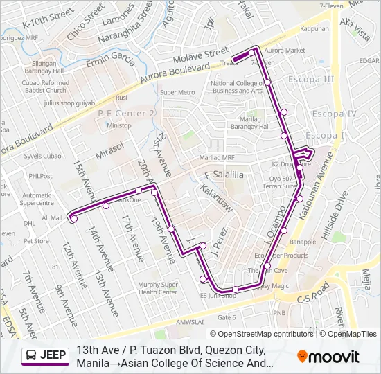 JEEP Bus Line Map
