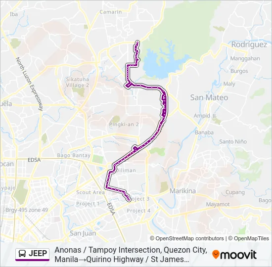 JEEP Bus Line Map