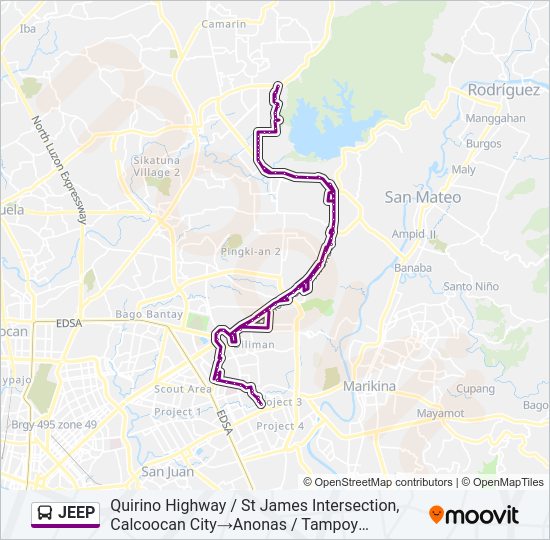 JEEP Bus Line Map