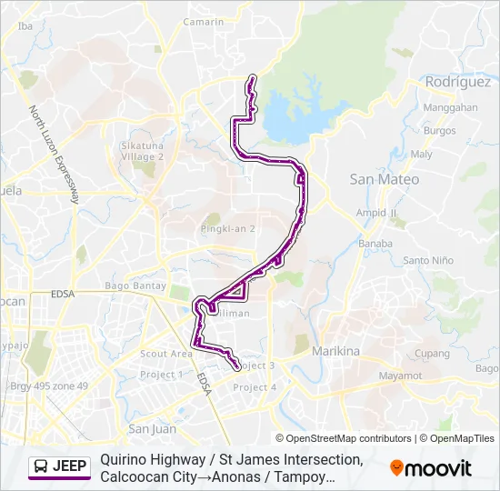 JEEP Bus Line Map