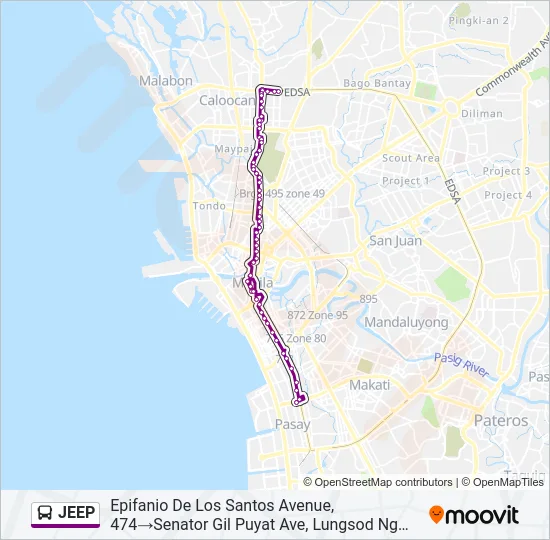 JEEP Bus Line Map