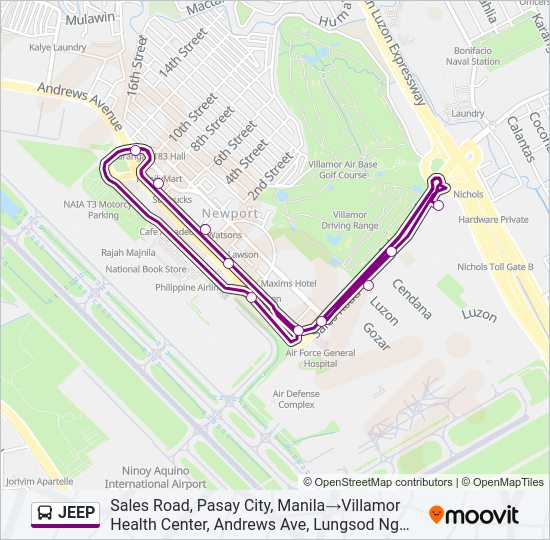 JEEP Bus Line Map