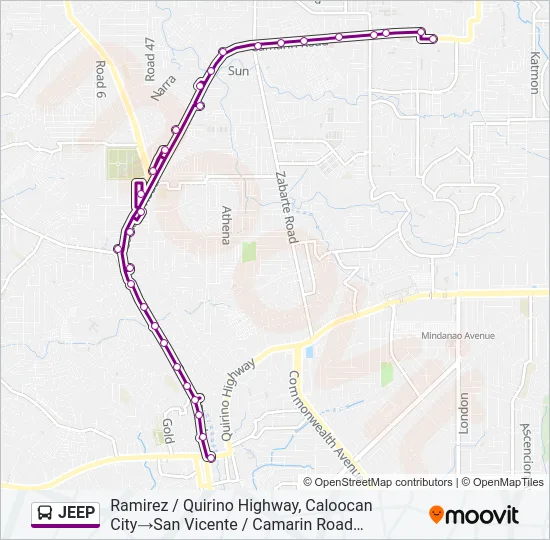 JEEP Bus Line Map