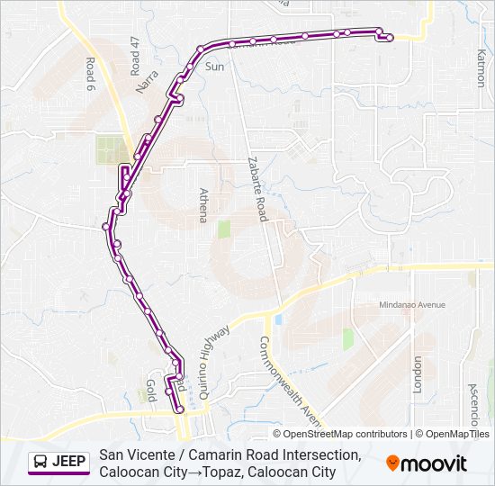 JEEP Bus Line Map