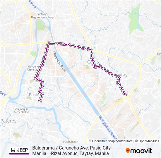 JEEP Bus Line Map