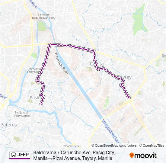 JEEP Bus Line Map
