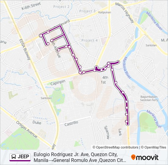 JEEP Bus Line Map