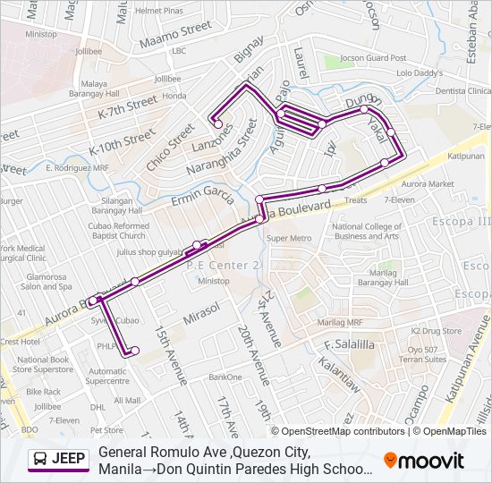 JEEP Bus Line Map