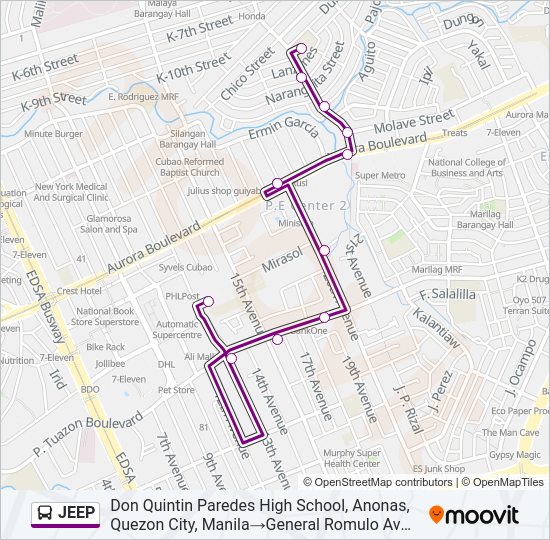 JEEP Bus Line Map