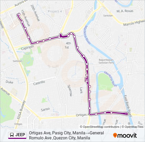 JEEP Bus Line Map