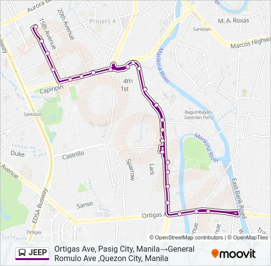 JEEP Bus Line Map