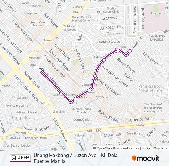 JEEP Bus Line Map