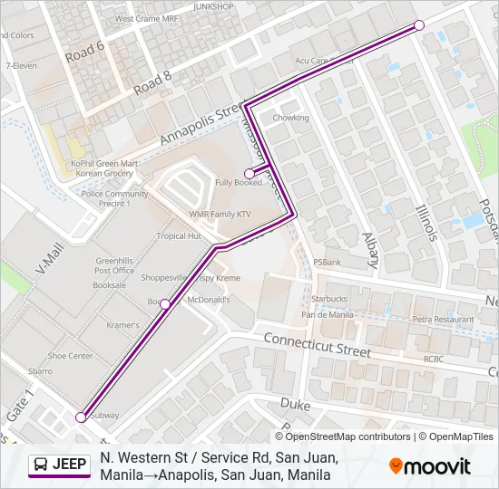 JEEP Bus Line Map