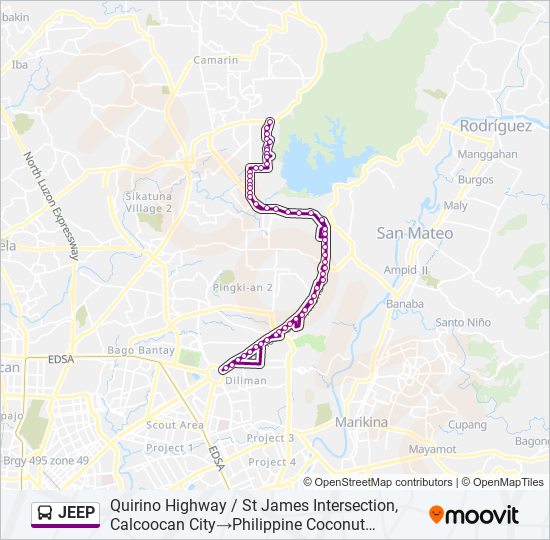 JEEP Bus Line Map