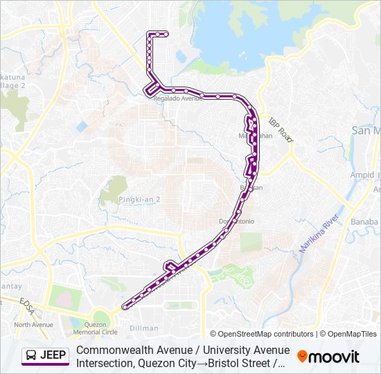 JEEP Bus Line Map