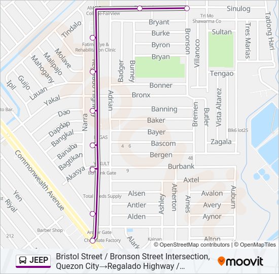 JEEP Bus Line Map