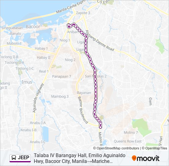 JEEP Bus Line Map