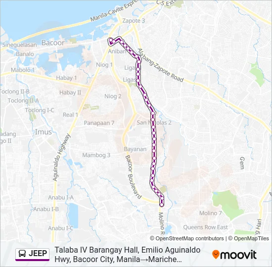 JEEP Bus Line Map