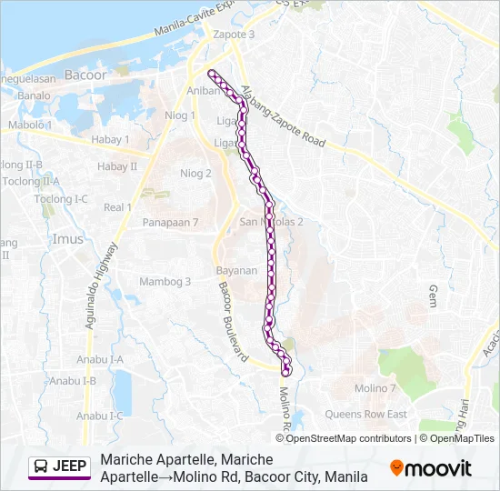 JEEP Bus Line Map