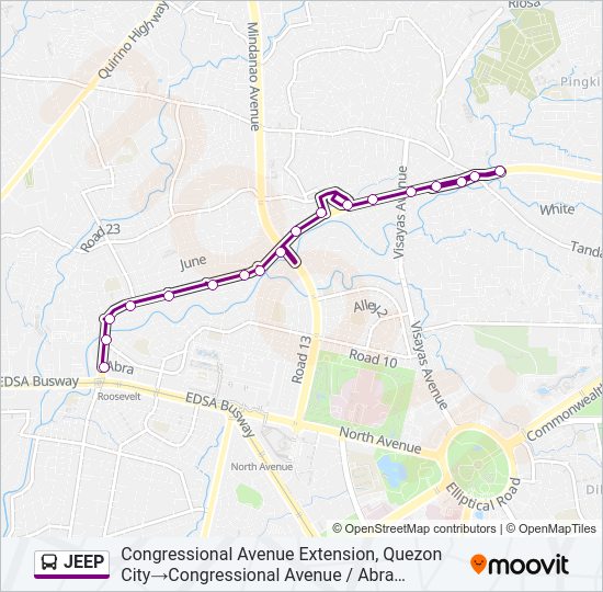 JEEP Bus Line Map