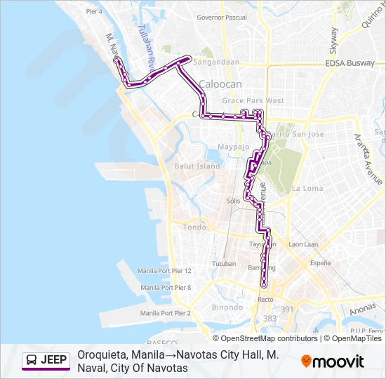 JEEP Bus Line Map