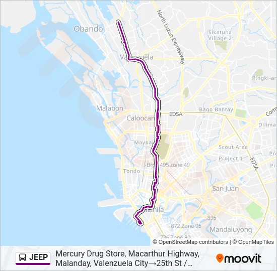 JEEP Bus Line Map