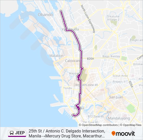 JEEP Bus Line Map
