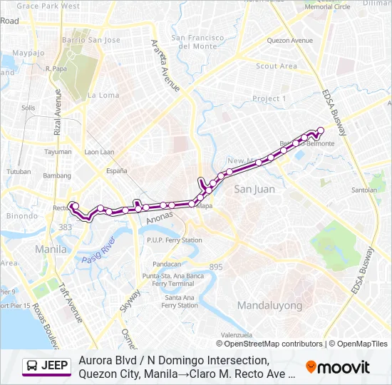 JEEP Bus Line Map