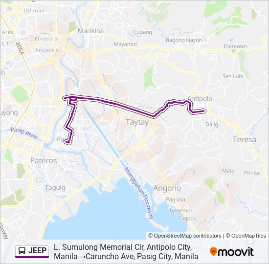 JEEP Bus Line Map