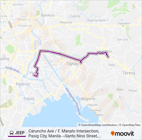 JEEP Bus Line Map