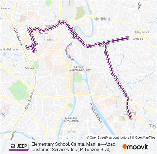 JEEP bus Line Map