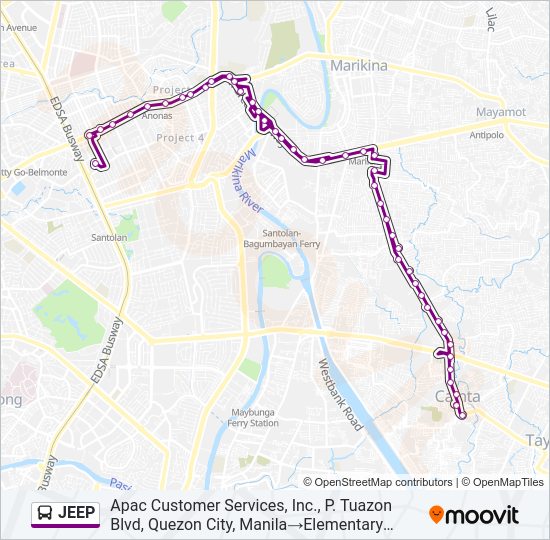 JEEP Bus Line Map