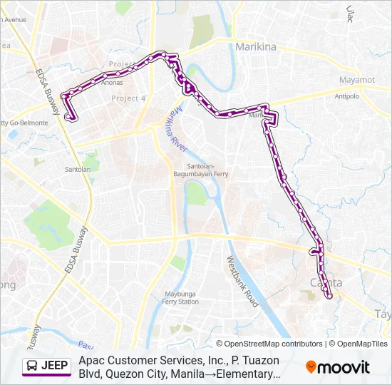 JEEP Bus Line Map