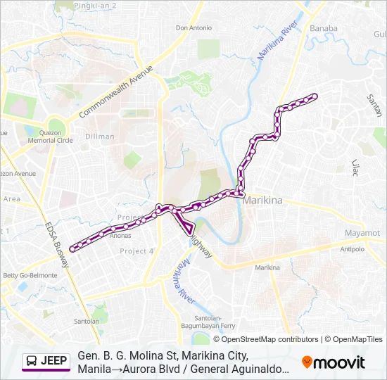 JEEP Bus Line Map