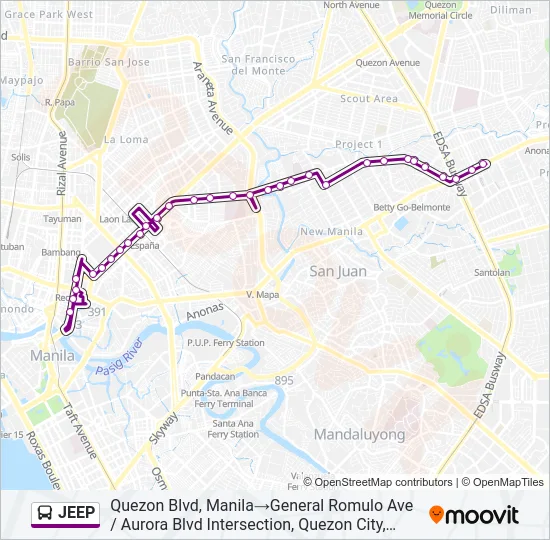 JEEP Bus Line Map