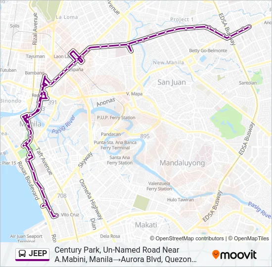 JEEP Bus Line Map