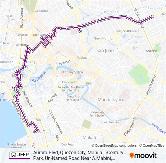 JEEP bus Line Map