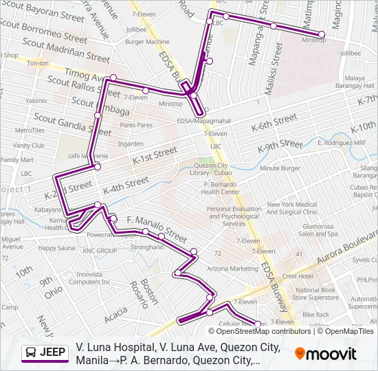 JEEP Bus Line Map