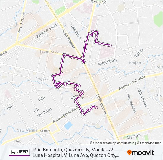 JEEP Bus Line Map