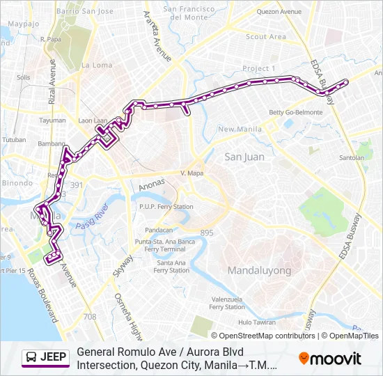 JEEP Bus Line Map