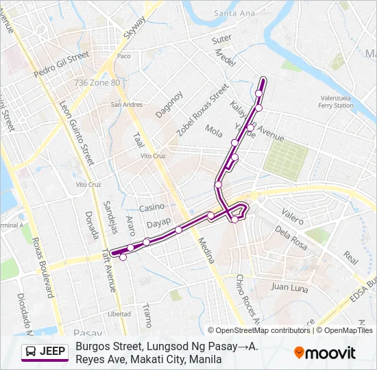 JEEP Bus Line Map