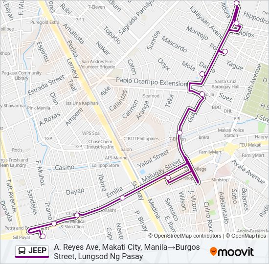 JEEP Bus Line Map