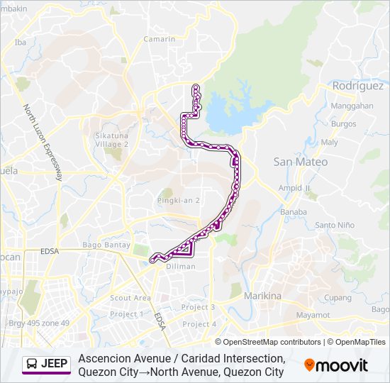 JEEP Bus Line Map