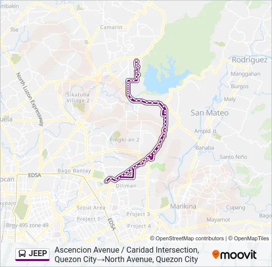 JEEP Bus Line Map