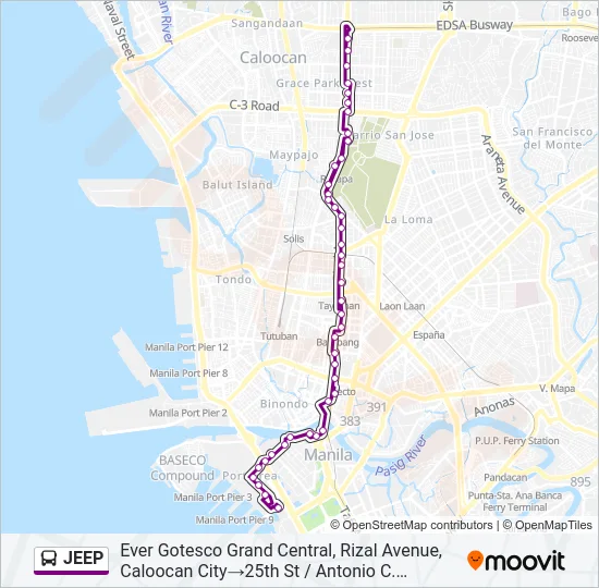 JEEP Bus Line Map