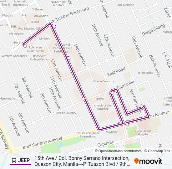 JEEP Bus Line Map